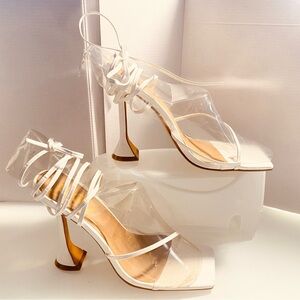 EGO Elegant White long Strapping High heels fashion  UK6 US8M Dress shoes